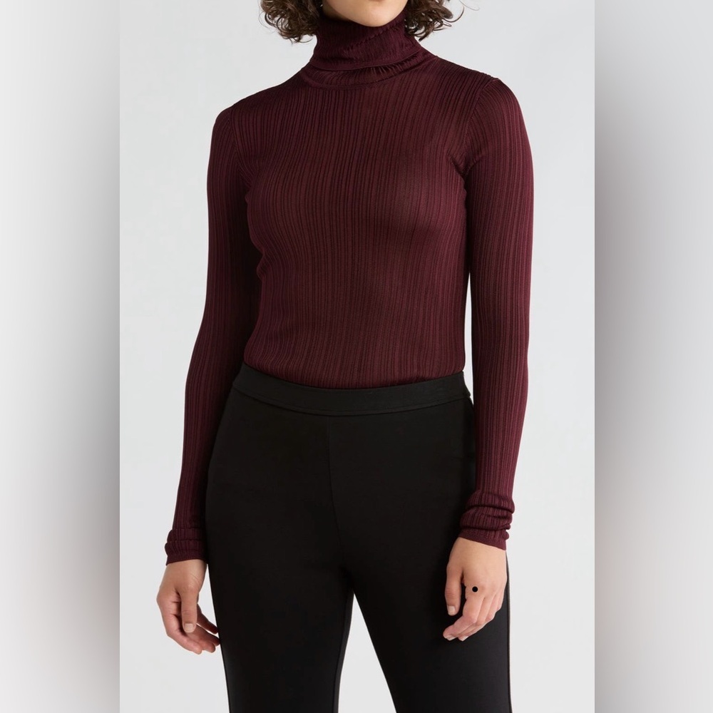 Women's Burgundy Turtleneck Sweater